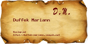 Duffek Mariann névjegykártya